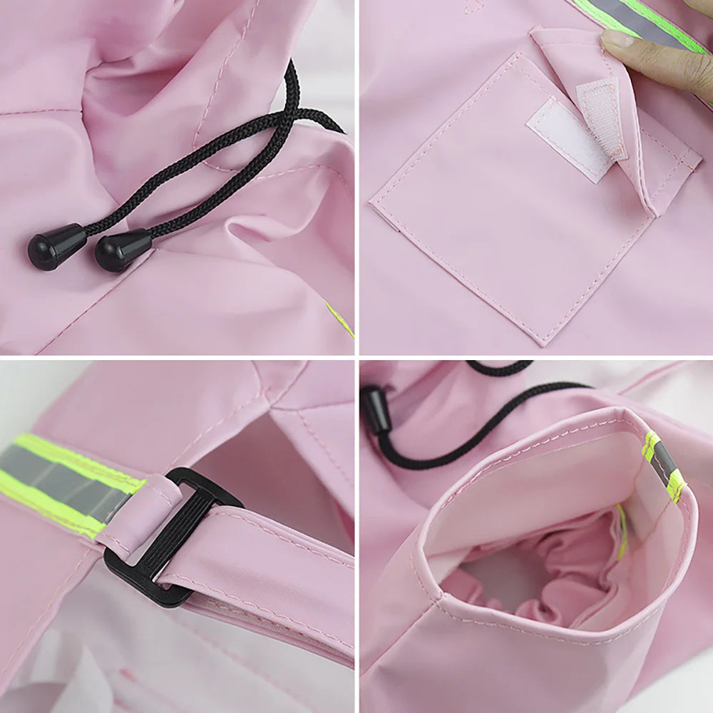 Waterproof Dog Raincoat Featuring Reflective Hood For Daily Walks