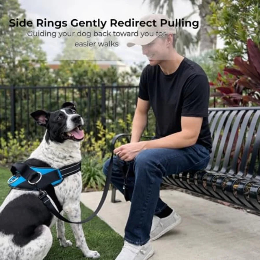 Padded No Pull Dog Harness Vest with Triple Leash Clips