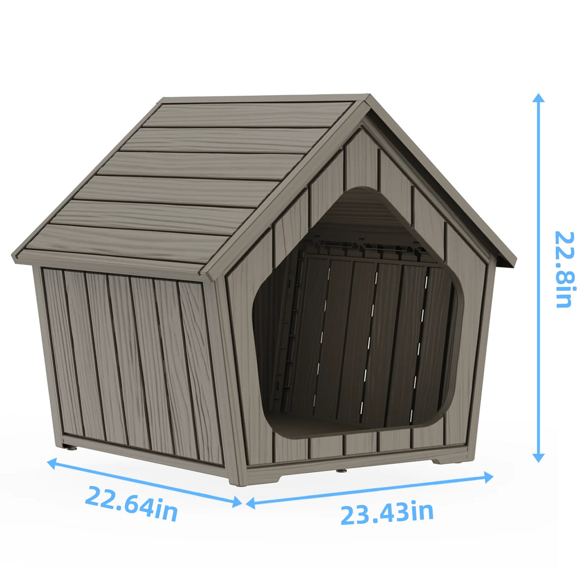 Plastic Gable Roof Pet House Waterproof Ventilated Dog Shelter