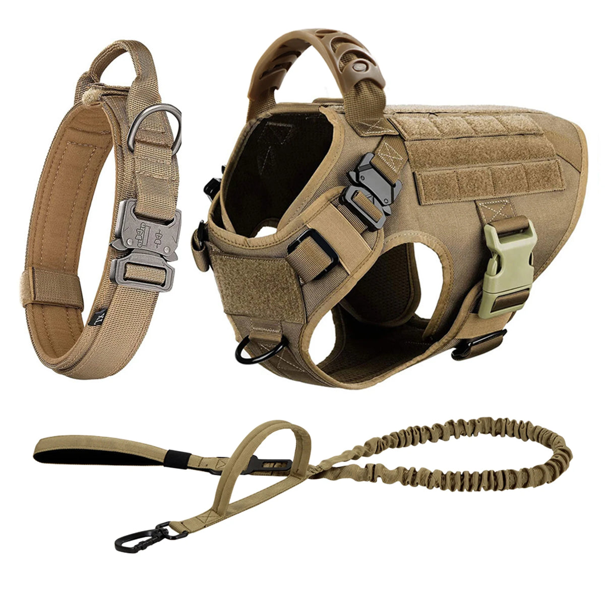 PetraVel Padded Quick Release Nylon Dog Harness And Leash Set