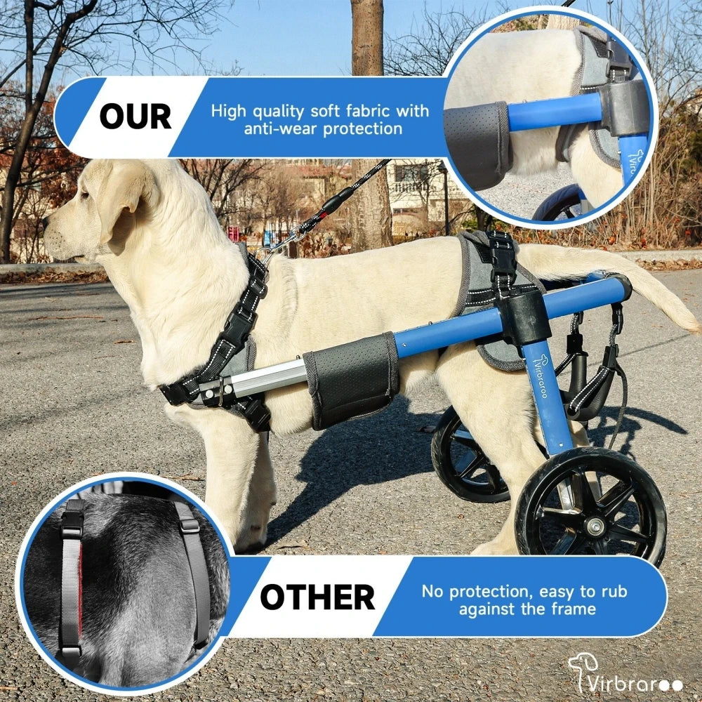 Back Leg Dog Wheelchair With All Terrain Tires And Bearings