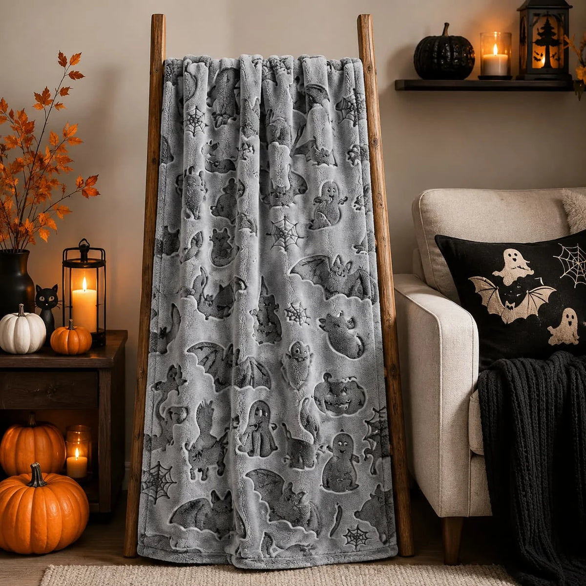 Rexeo Soft Fleece Throw Blanket Featuring Whimsical Print