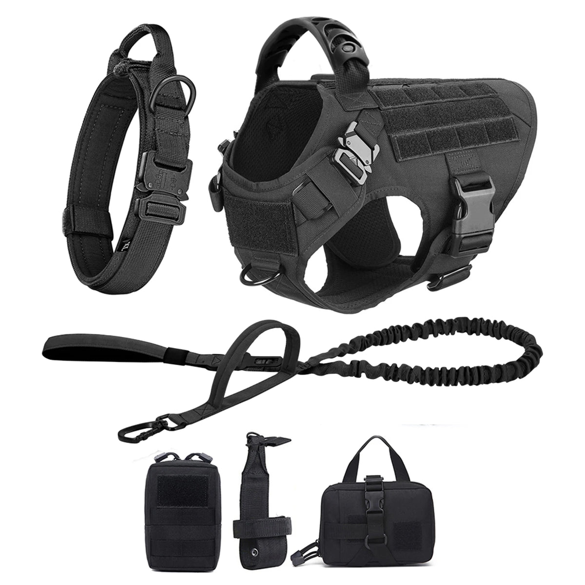 PetraVel Padded Quick Release Nylon Dog Harness And Leash Set
