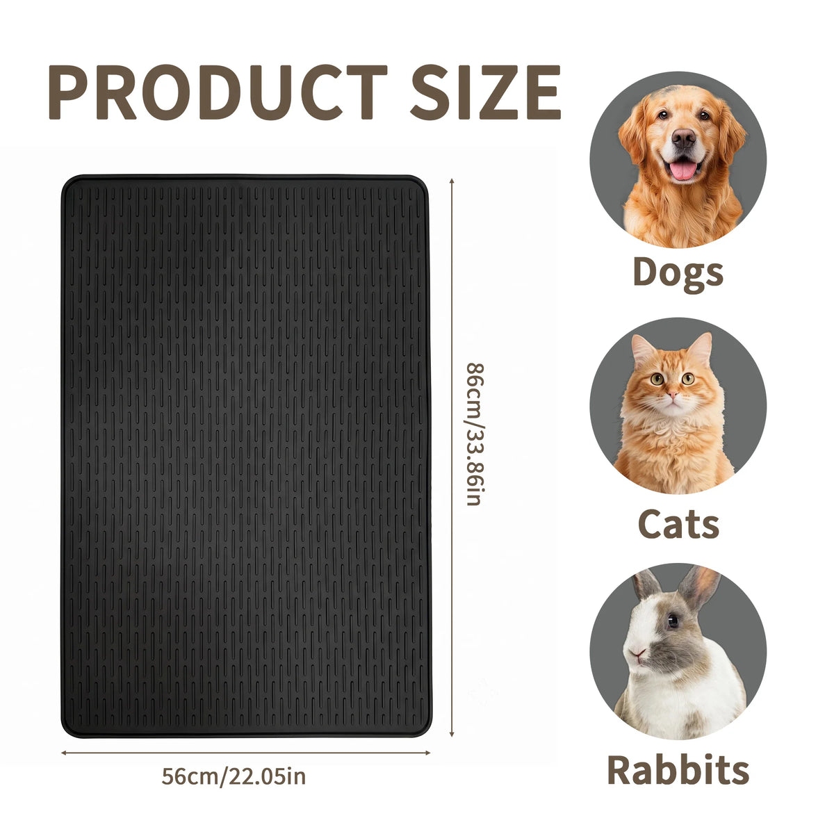 Silicone Cat Litter Mat, Non Slip Waterproof Kitty Litter Trapping Mat for Cat Litter Box, Easy Clean Pet Feeding Mat for Dogs Cats Rabbits