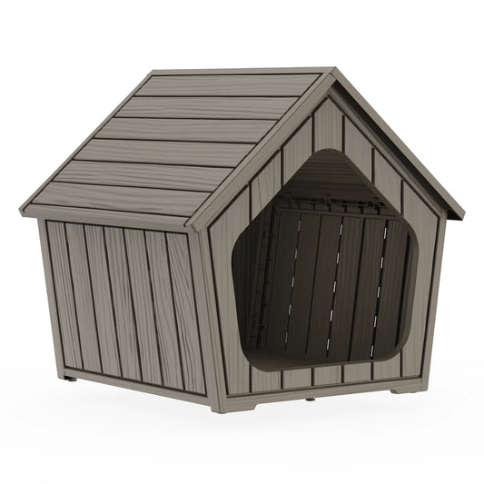 Plastic Gable Roof Pet House Waterproof Ventilated Dog Shelter