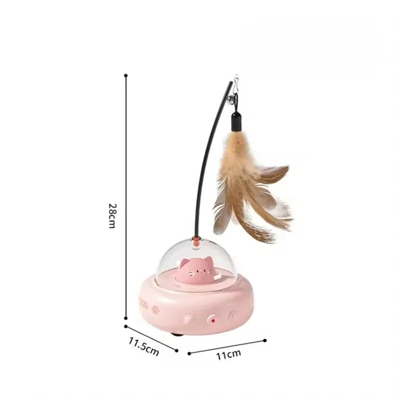 Automatic Interactive Cat Teaser Toy Self Playing Laser And Feather