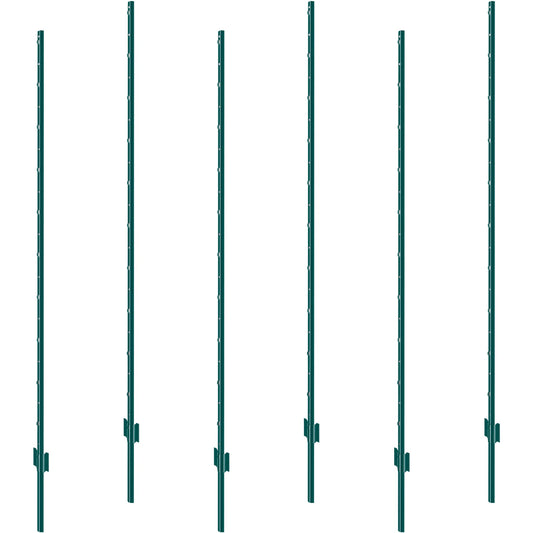 SucceBuy Fence Post T-Post Heavy Duty Metal Fence Posts Sturdy Steel Fence Stakes for GardenYard Lawn Farms&Outdoor Wire Fencing