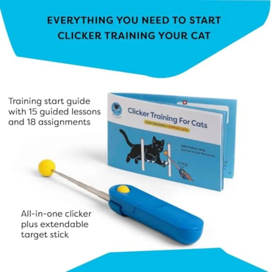 Cat Training Clicker With Wearable Finger Button And Target Stick