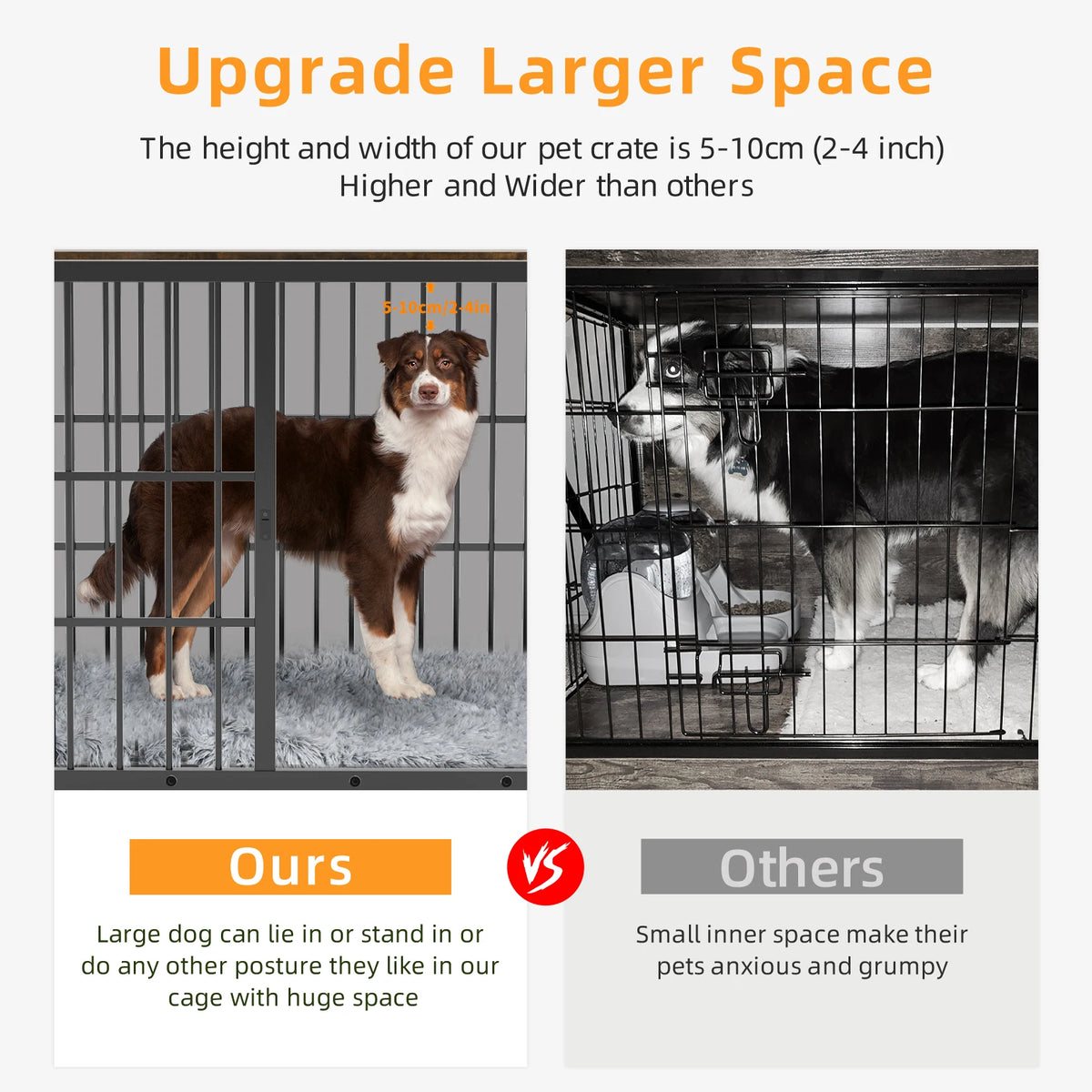 Metal And Wood Dog Crate End Table With Removable Tray