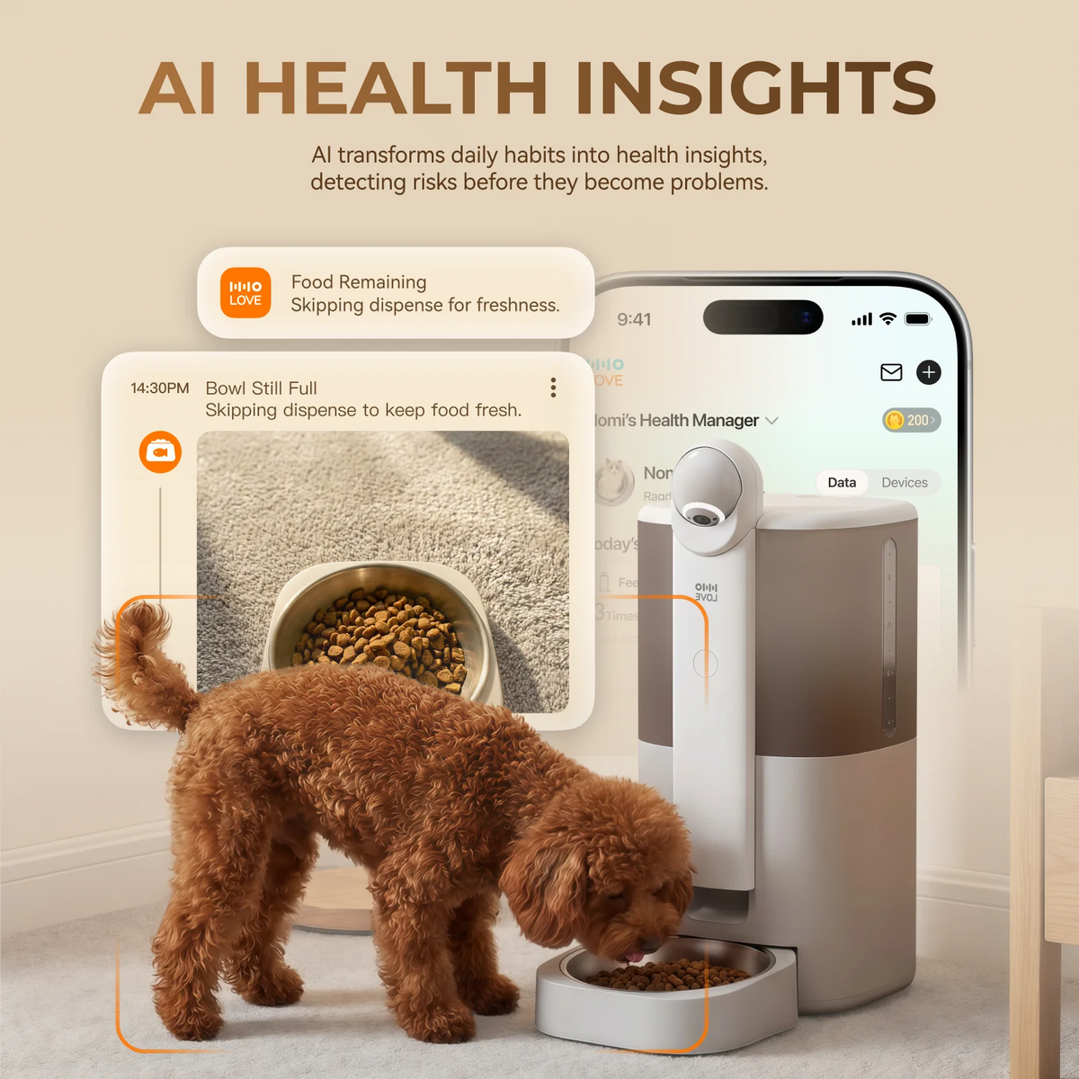 HHOLOVE Smart Pet Feeder With Camera And App Controlled Scheduling