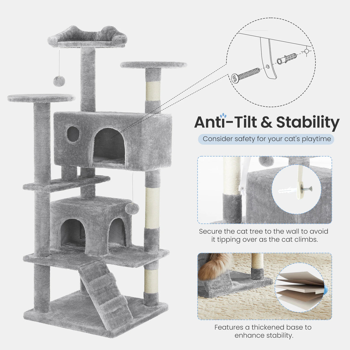 MCQ Multilayer Cat Tree Tower With Sisal Scratching Condo