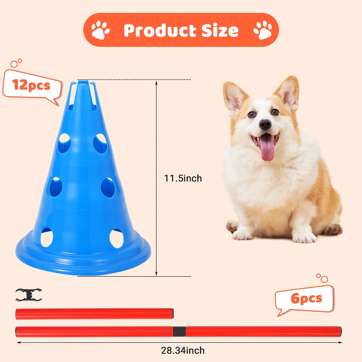 Adjustable Dog Agility Hurdle Set for Indoor and Outdoor Training