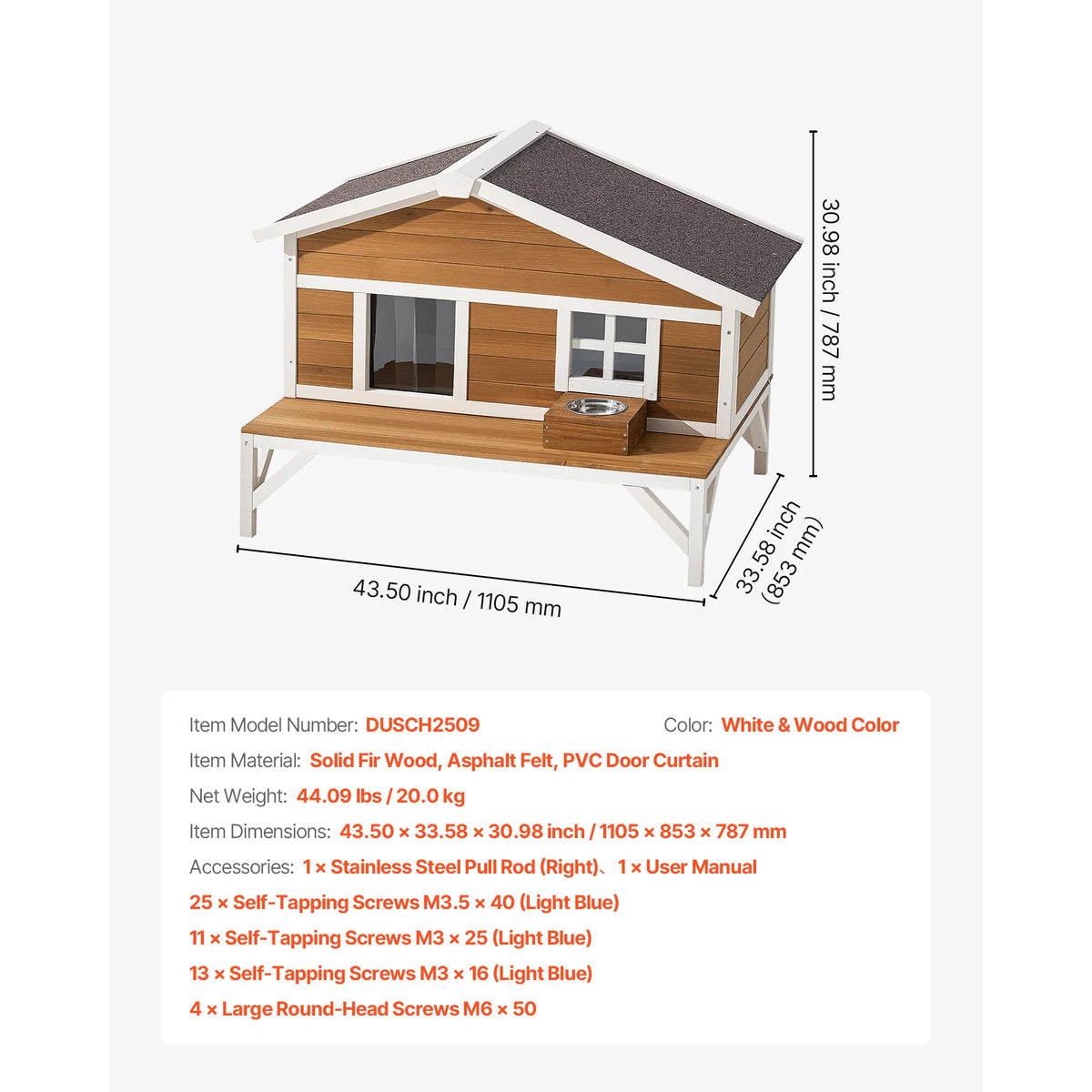 SucceBuy Heated Insulated Outdoor Cat House With Heating Pad