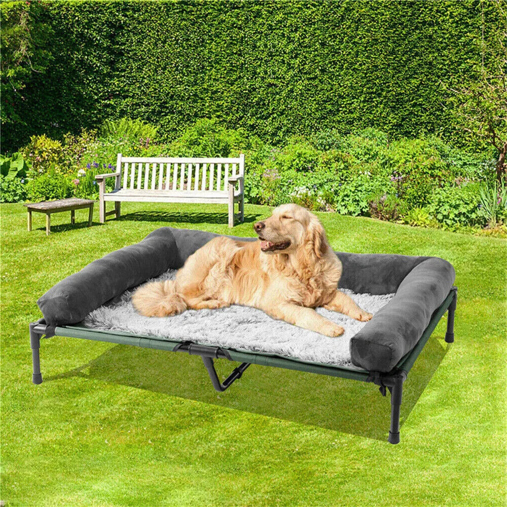 BORWART Raised Outdoor Dog Bed With Cooling Breathable Mat