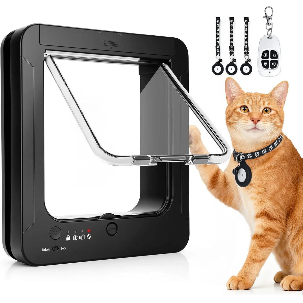 RFID Automatic Cat Door With Collar Recognition And Anti Pinch Safety