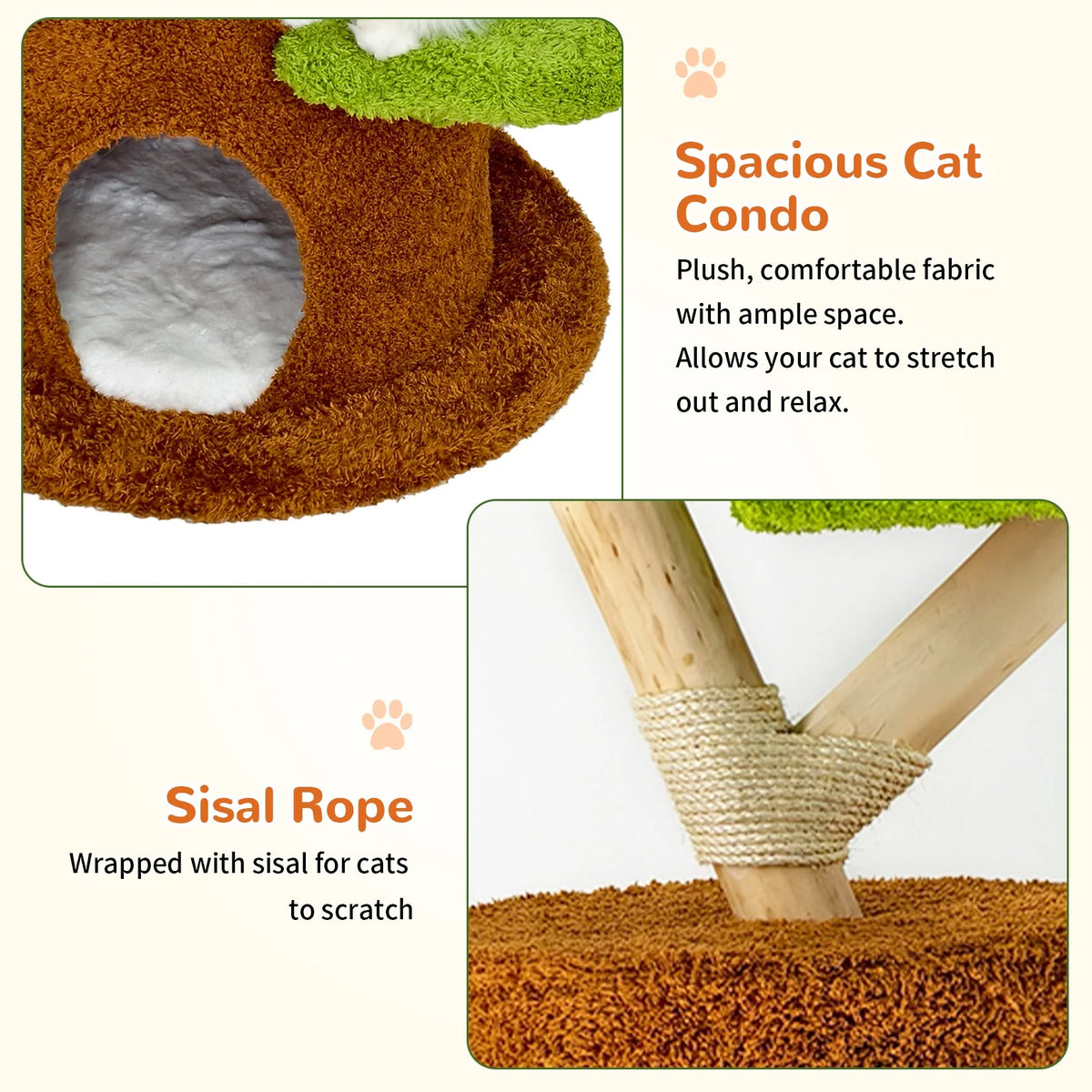 Bingopaw Multi Level Indoor Cat Tree With Sisal Scratching Posts