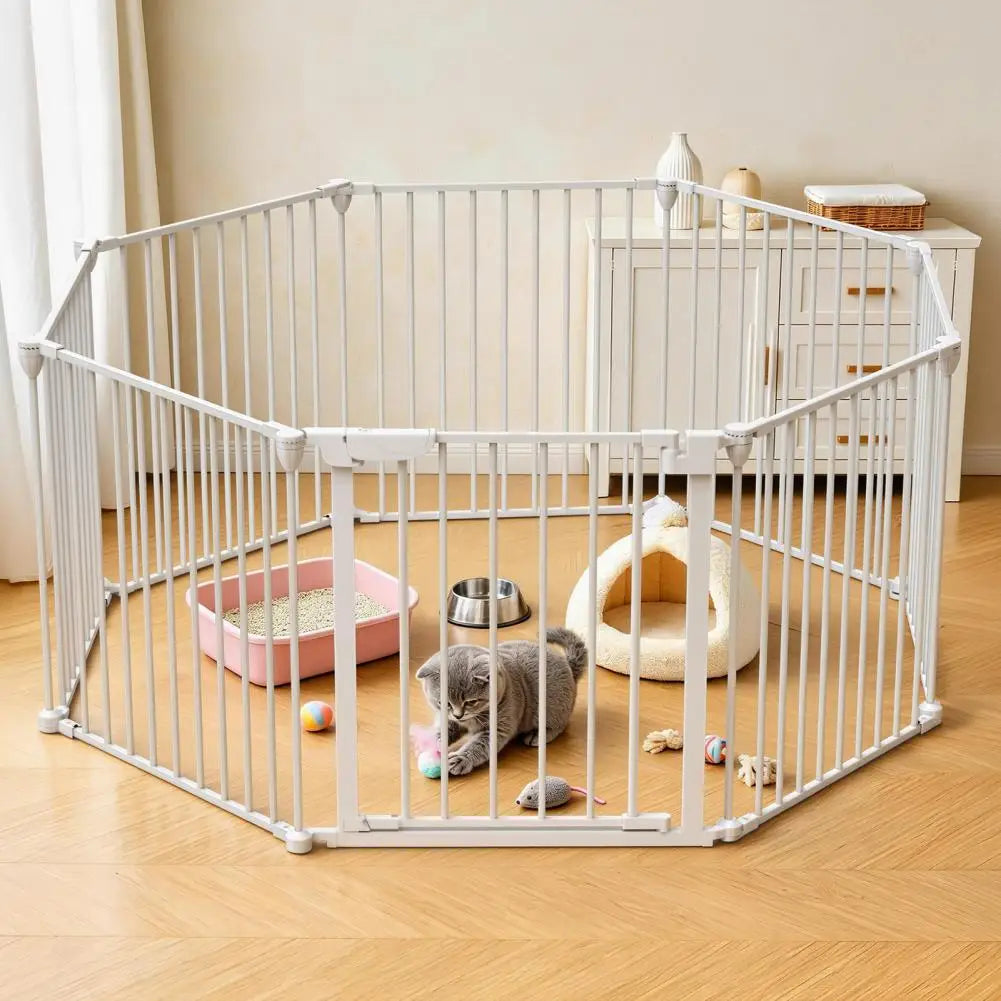 Free Standing Pet Barrier Easy Installation Safety Gate Dog Gates For Stairs Doorways Two Way Baby Safety Door DIY Safety Gate