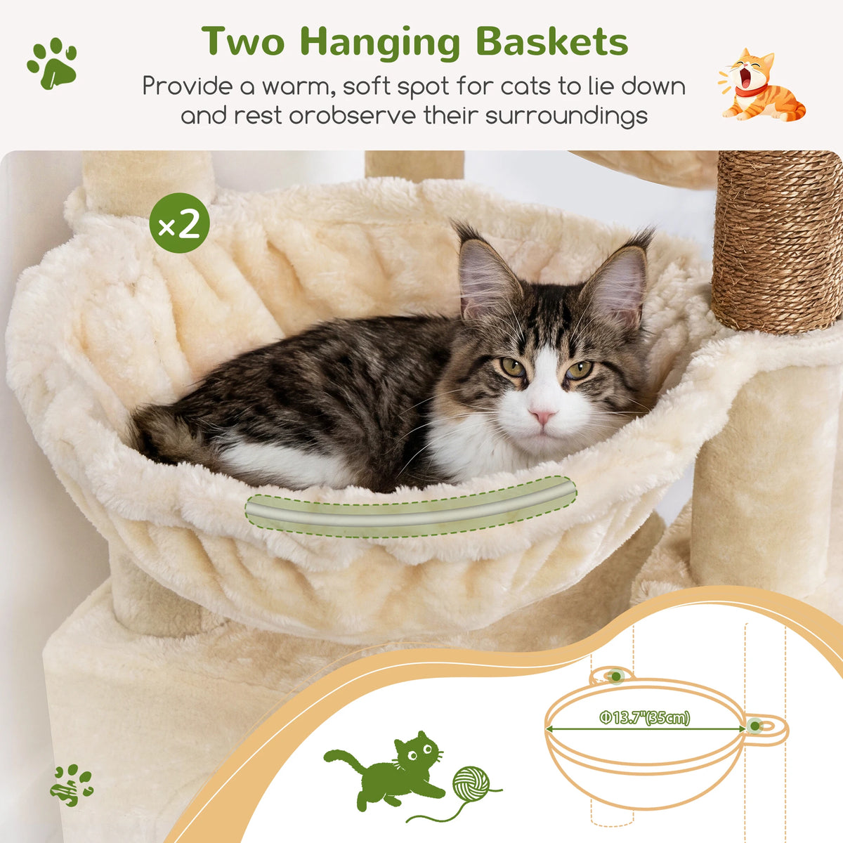 Globlazer Multi Level Cat Tree With Hammocks And Scratching Posts