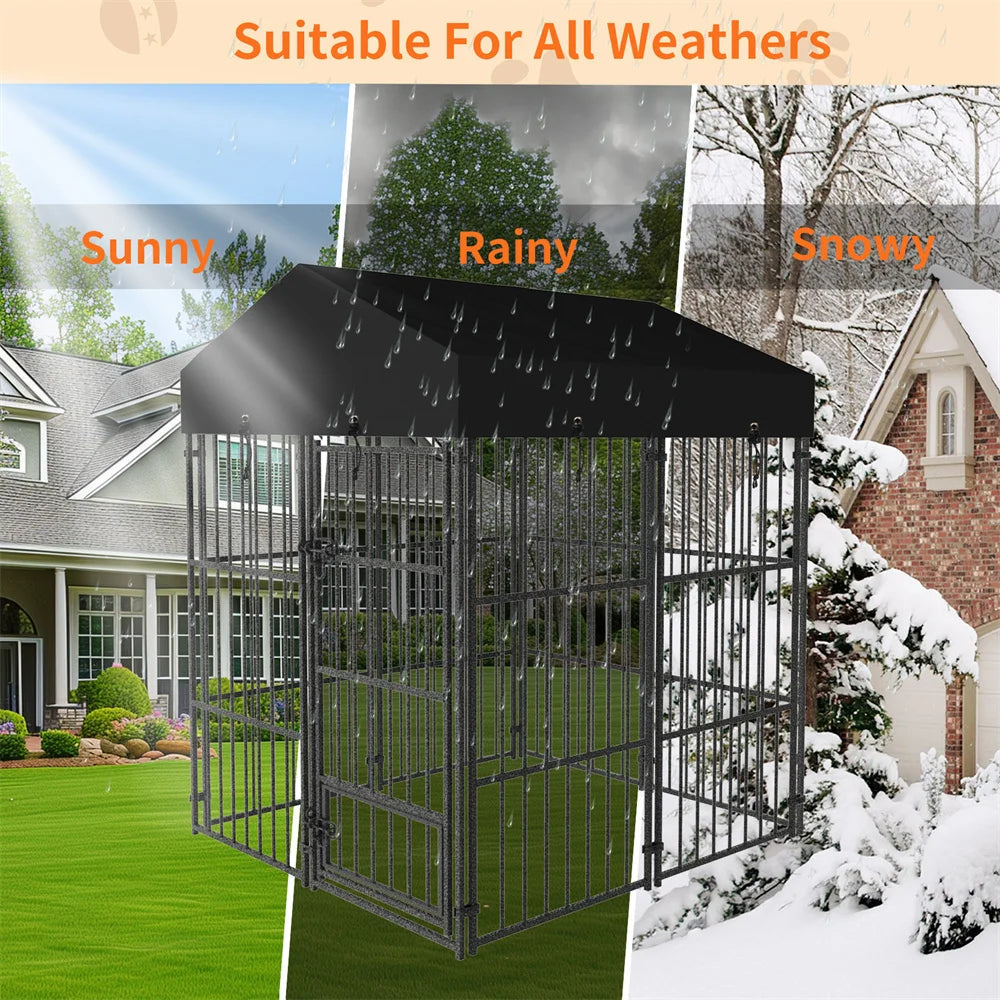 Borwart Heavy Duty Welded Metal Dog Kennel Playpen Roof Cover