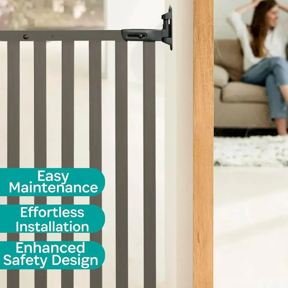 Quick Release Bamboo Stairway Baby Gate With Angle Mounting