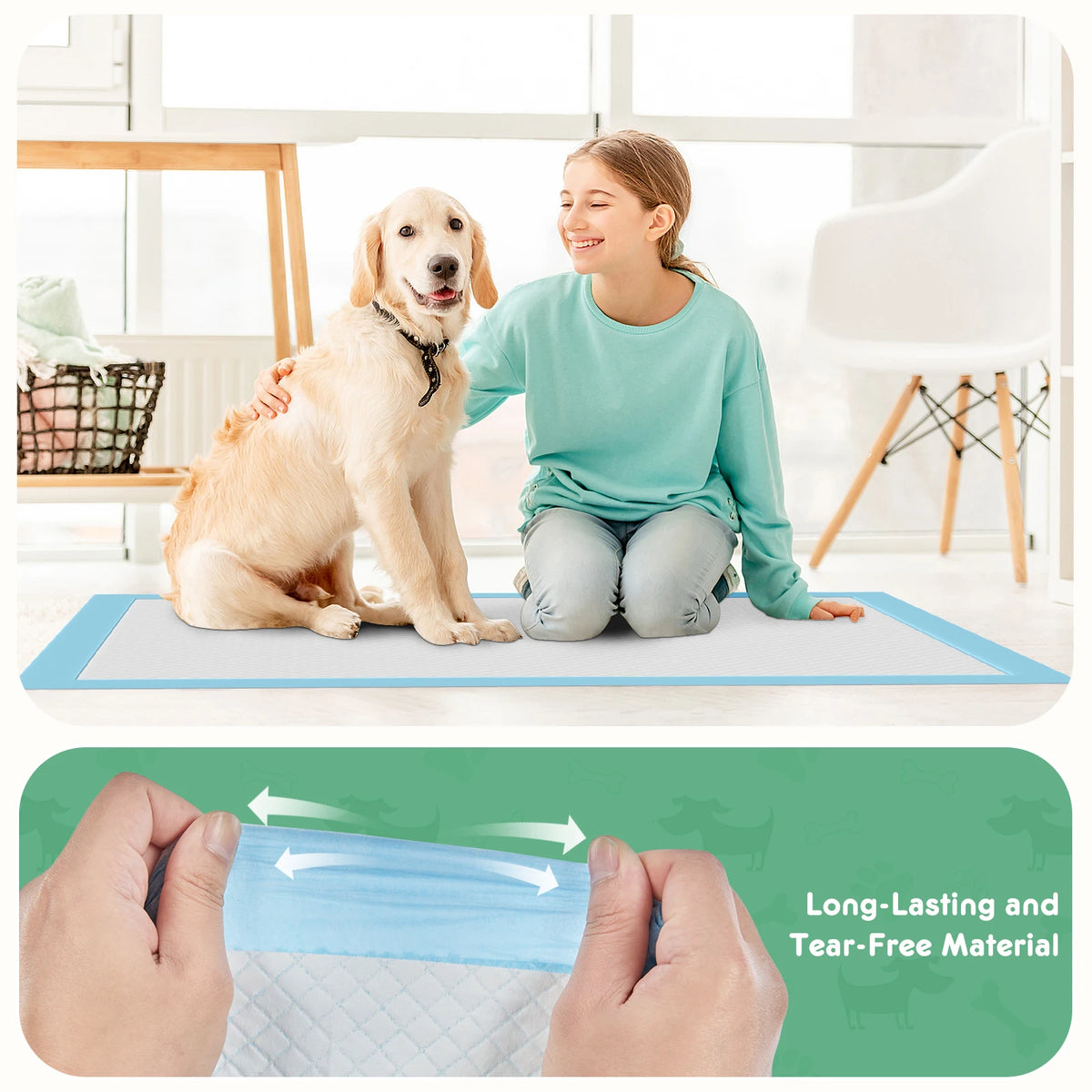 JHK Super Absorbent Disposable Pet Underpads Quick Drying Leakproof