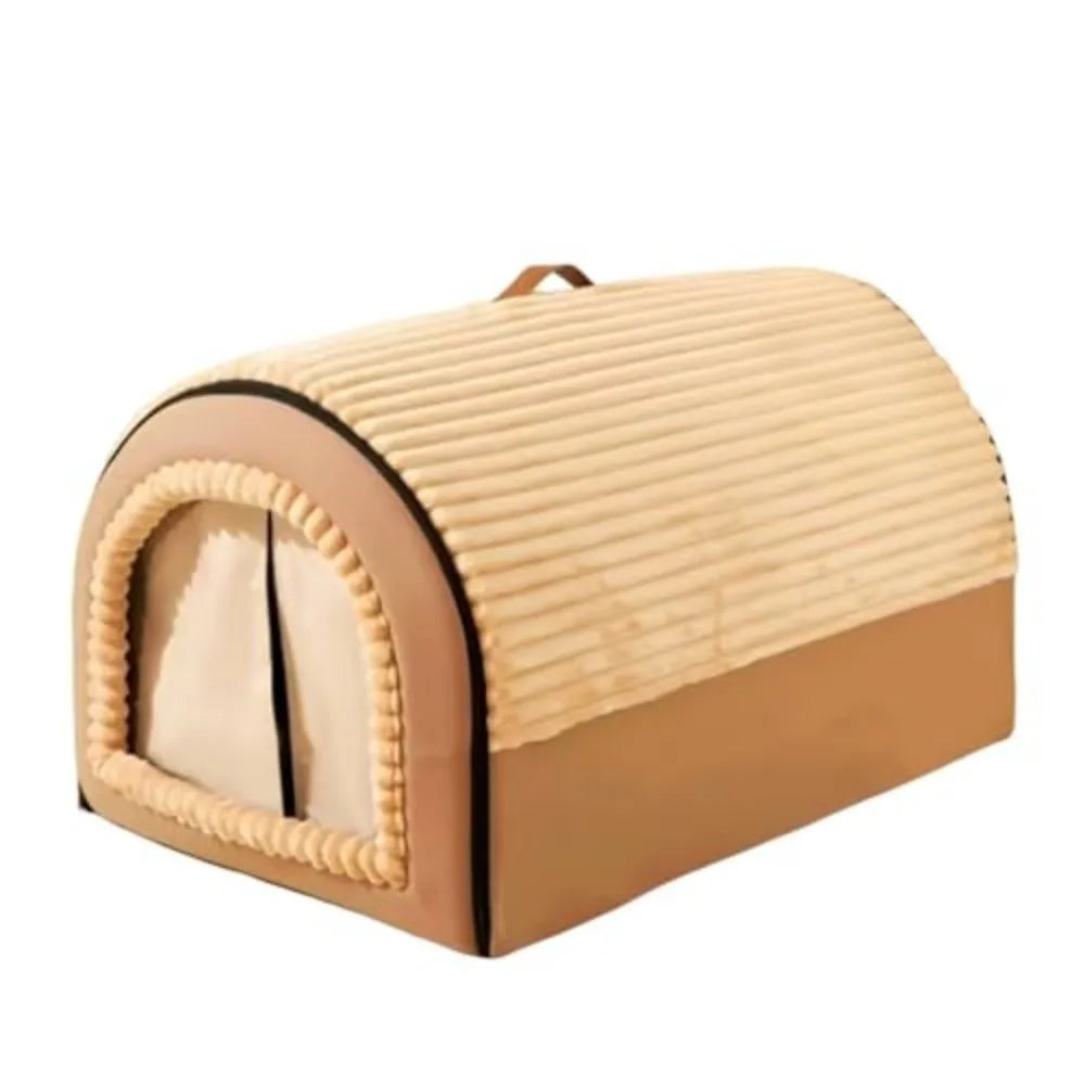 Washable Cat Cave Bed With Removable Plush Cushion