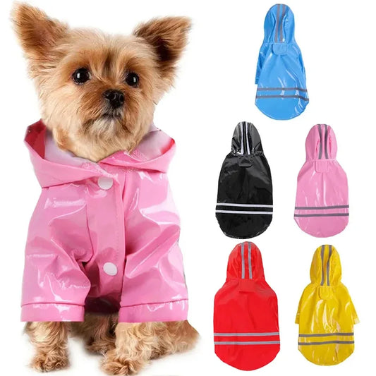 Reflective Waterproof PU Raincoat Jacket For Dogs And Cats
