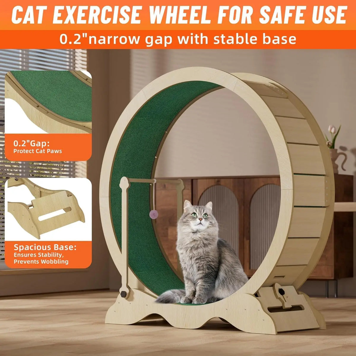 Studyset Indoor Cat Exercise Wheel Featuring Quiet Rolling And Sturdy Frame