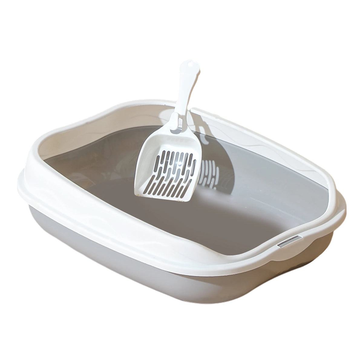 Semi Enclosed Cat Litter Box With Spatter Proof Cleaning Design