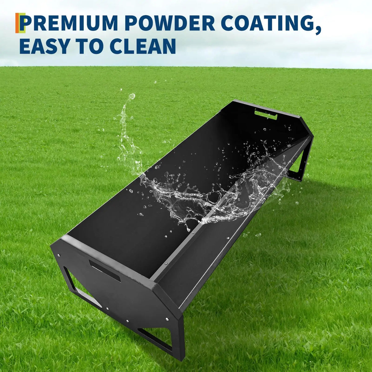 HiMISS Durable Galvanized Steel Livestock Hay Trough