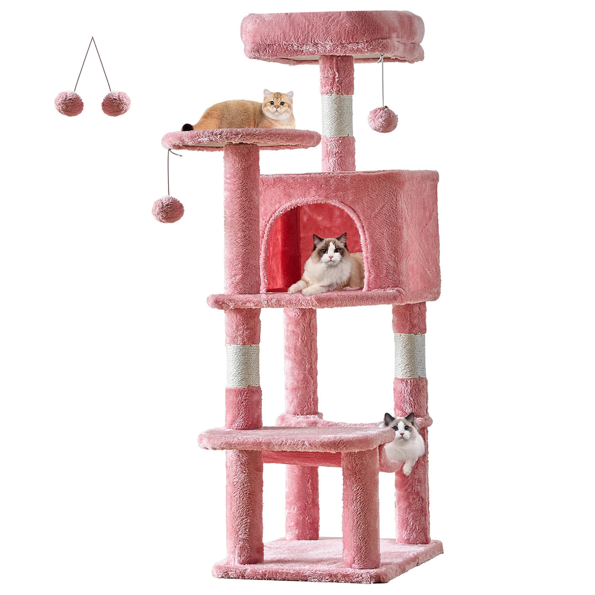 JHK Multi Level Cat Tree With Scratching Posts And Cozy House