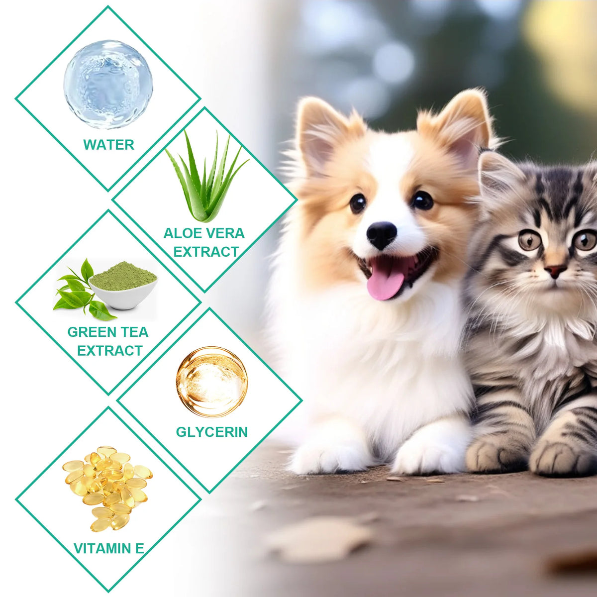 Pet Ear Cleaning Finger Wipes for Cats & Dogs, Mild Formula, Remove Earwax, Deodorize & Clean Eyes Paws