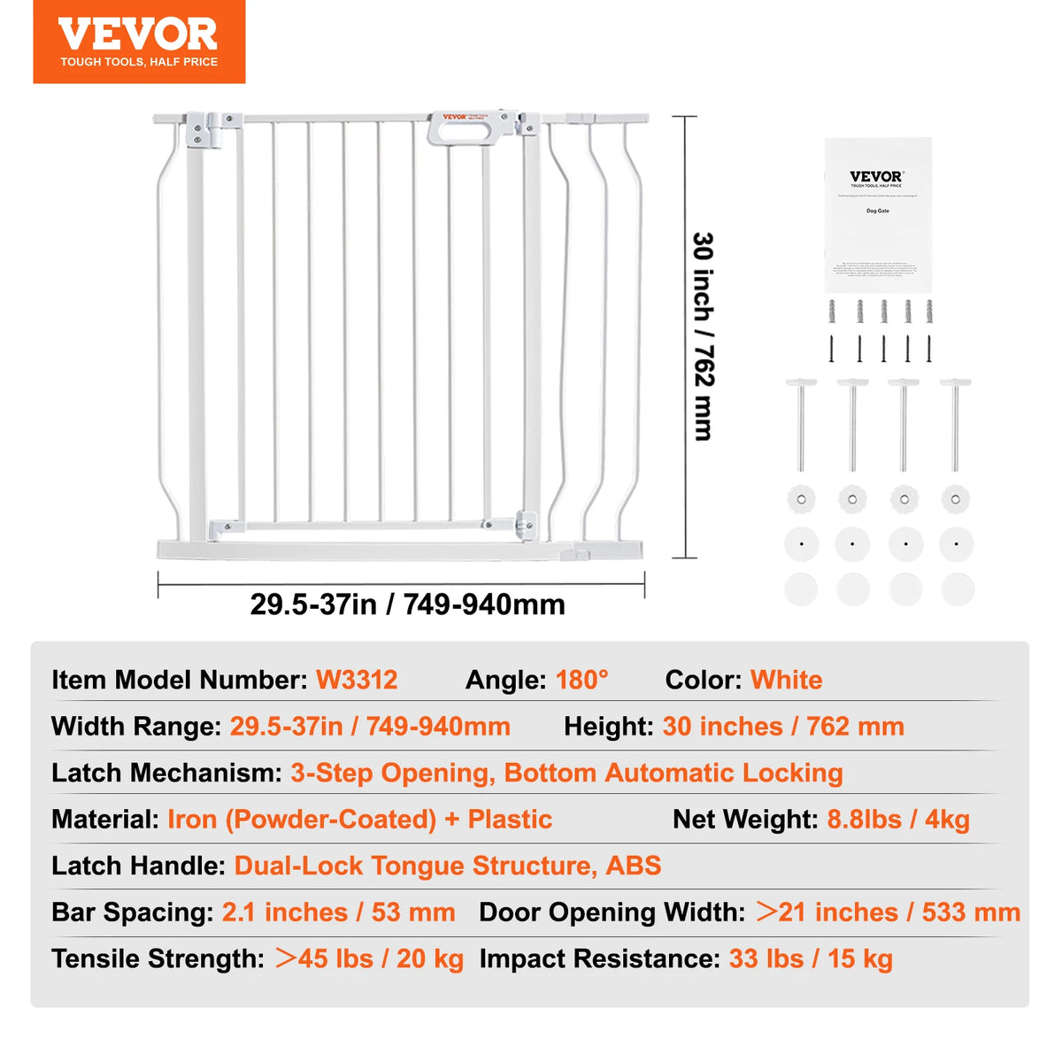 SucceBuy Walk Through Pressure Mount Child Pet Security Gate