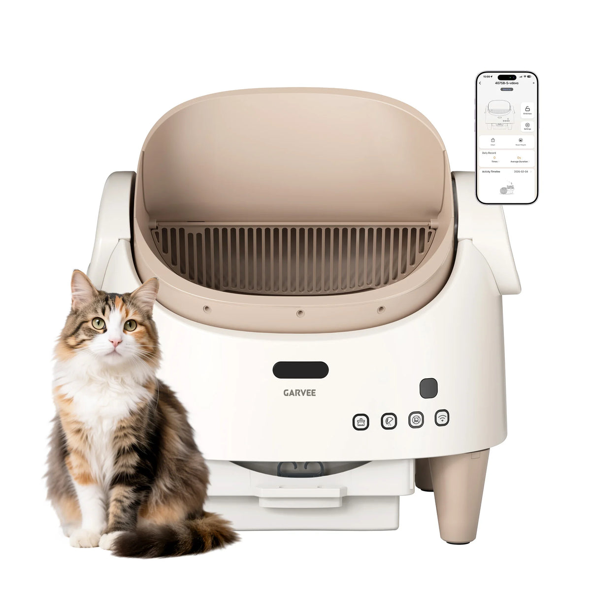 HiMISS Smart Open Top Self Cleaning Automatic Cat Litter Box