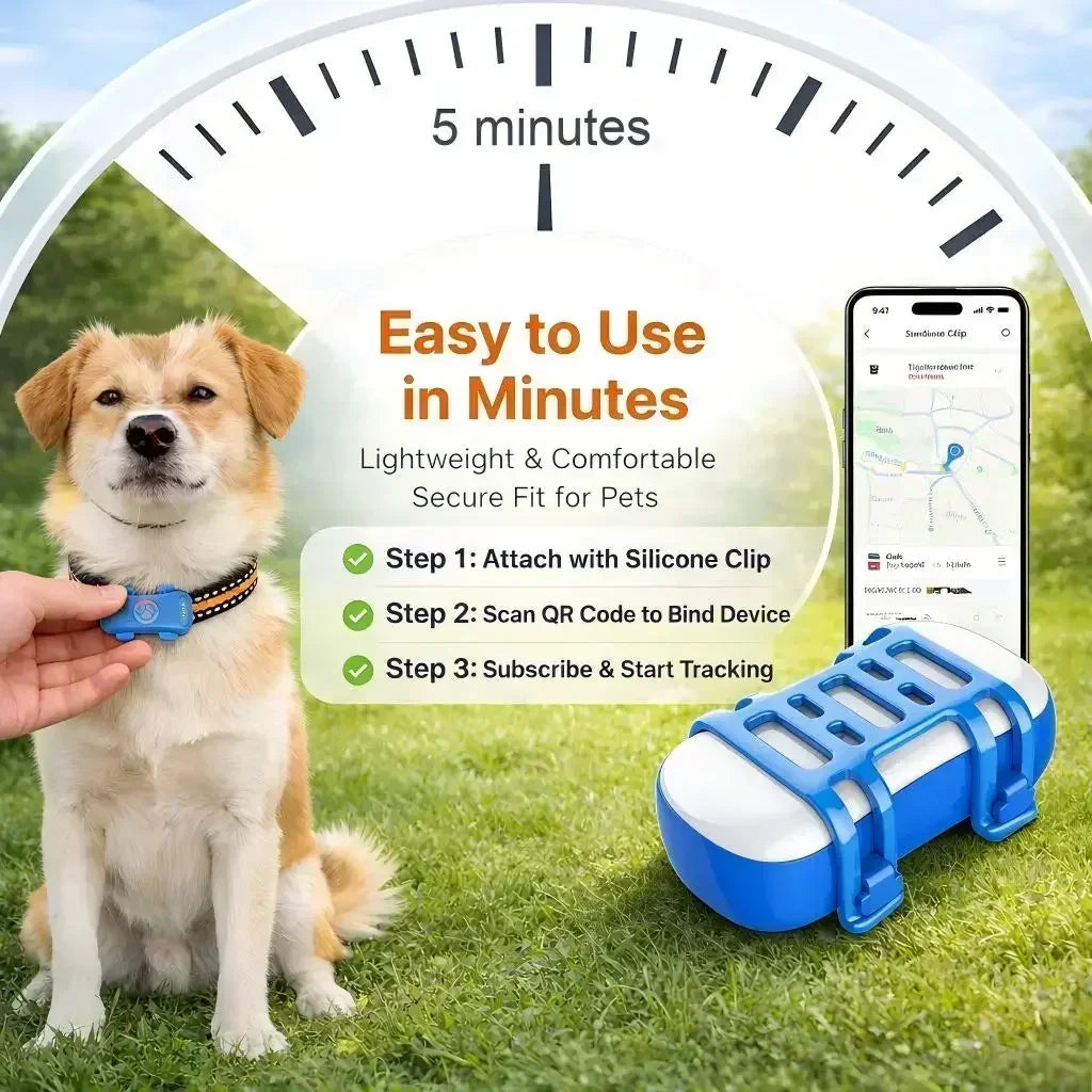 WANWAYTECH 4G GPS Pet Tracker With Real-Time Tracking And Waterproofing