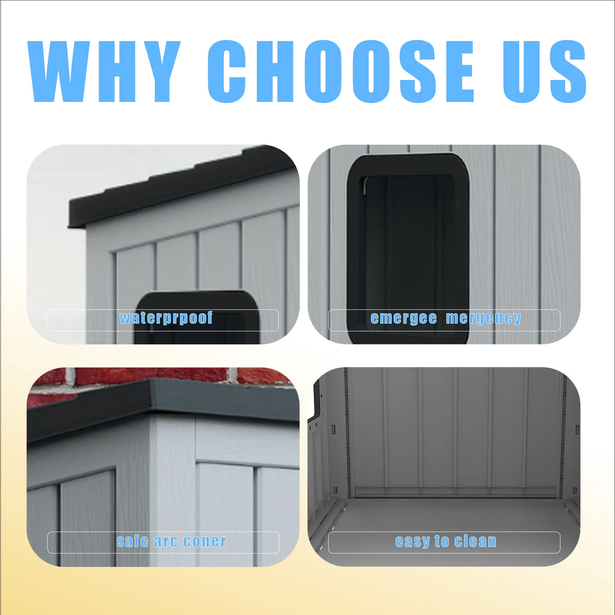 Outdoor Weather Resistant Plastic Pet Cabin With Sloped Roof