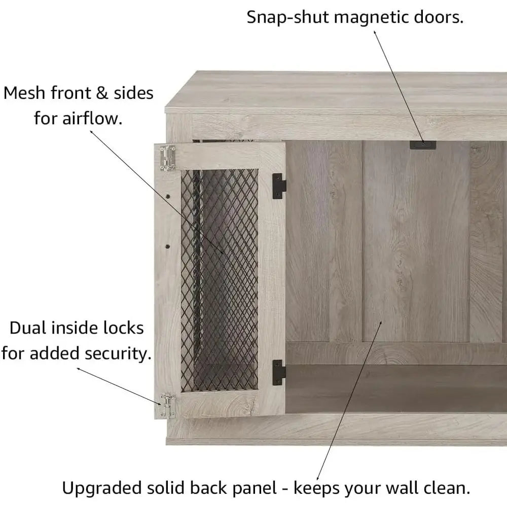 Elegant Furniture Style Dog Crate With Padded Cushion Tray