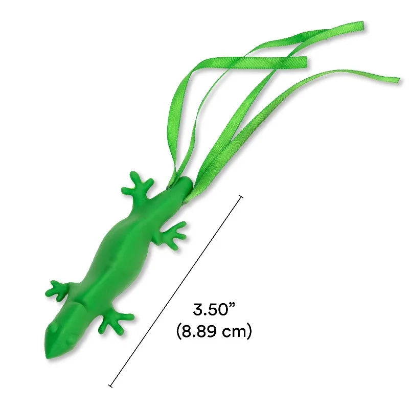 Catnip Infused Rubber Lizard Cat Toy With Playful Ribbons
