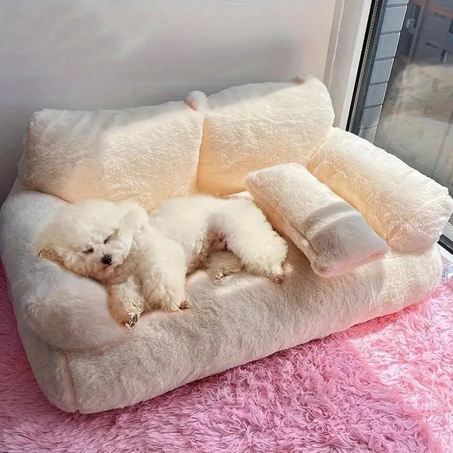 Plush Cat Sofa Bed Featuring Durable Support Frame