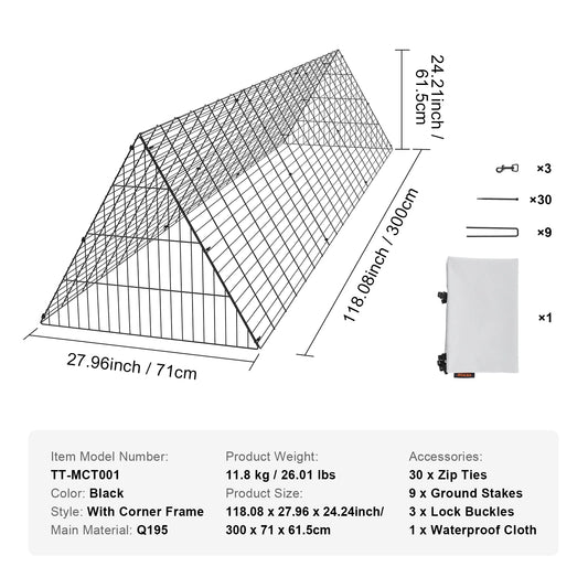 SucceBuy Portable Chicken Tunnel For Secure Yard And Farm Runs