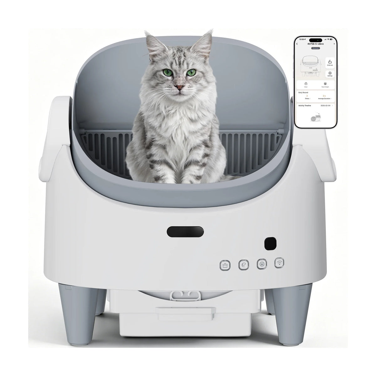 HiMISS Smart Open Top Self Cleaning Automatic Cat Litter Box