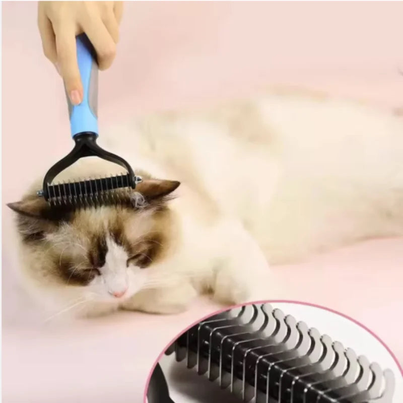 Double Sided Stainless Steel Pet Deshedding Grooming Comb