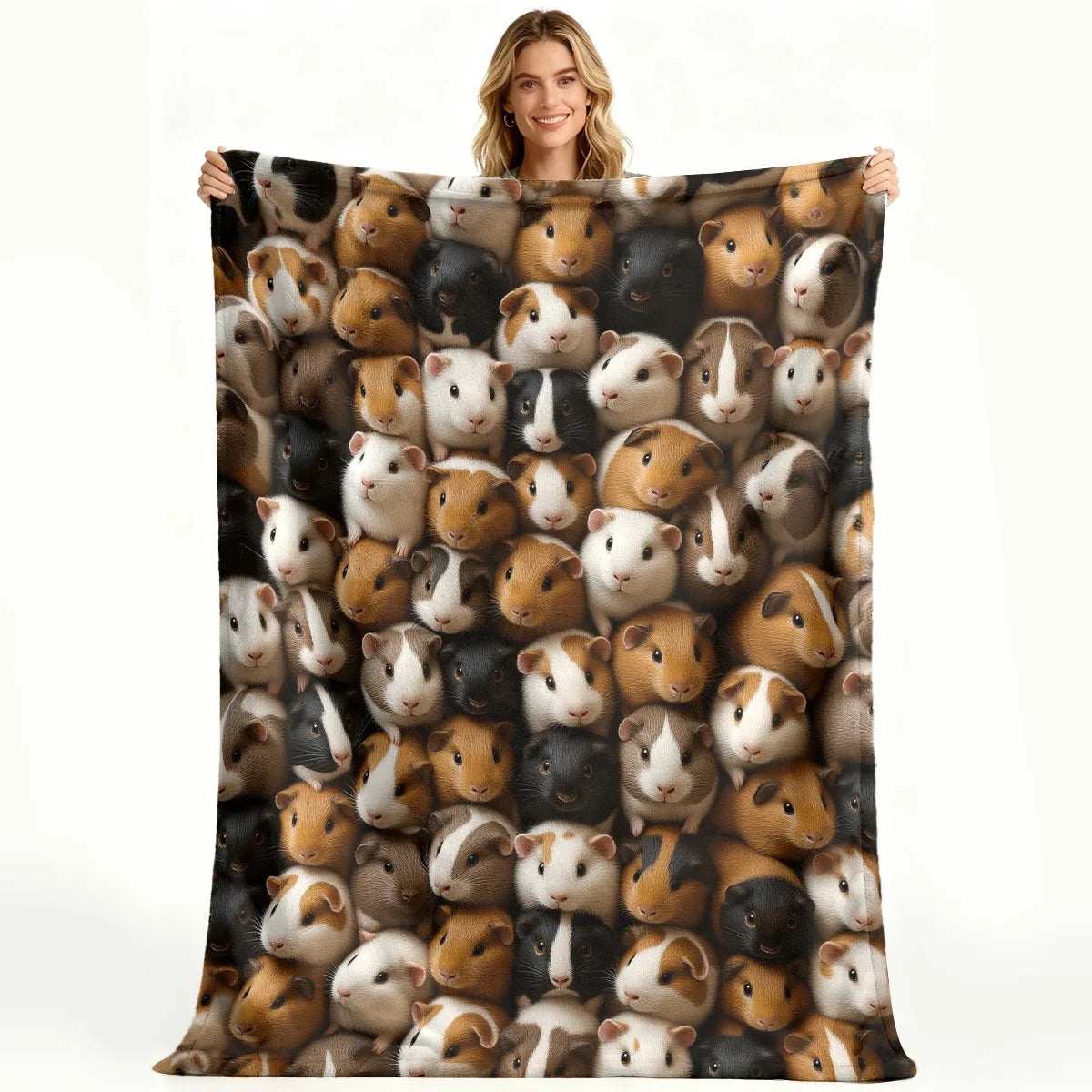 Ultra Soft Flannel Guinea Pig Design Throw Blanket For Home