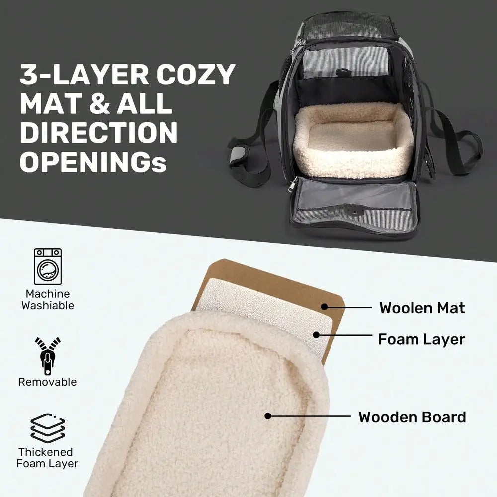 Secure Ventilated Pet Carrier Backpack For Airline Travel
