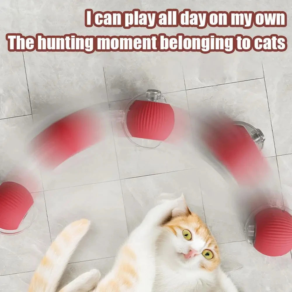 Interactive Self Moving Smart Cat Toy Ball With Rope Tail