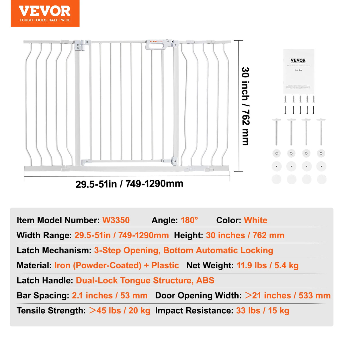 SucceBuy Walk Through Pressure Mount Child Pet Security Gate