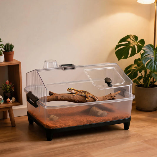 HiMiss Reptile Terrarium Kit With Lid Heating Pad And Accessories