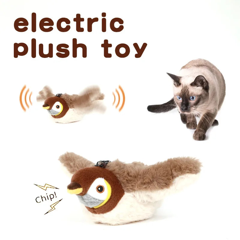 Touch Activated Simulated Bird Plush Interactive Pet Toy