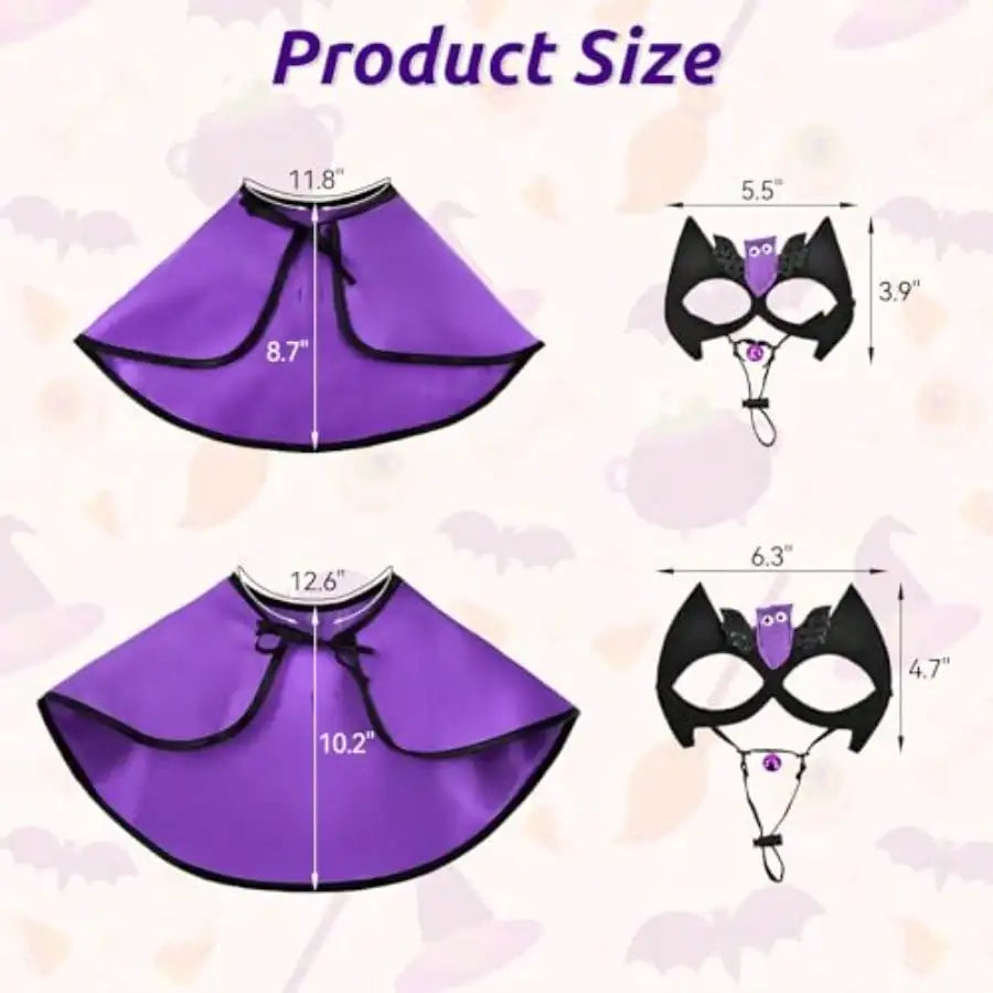 Halloween Vampire Cape and Bat Mask Costume for Pets