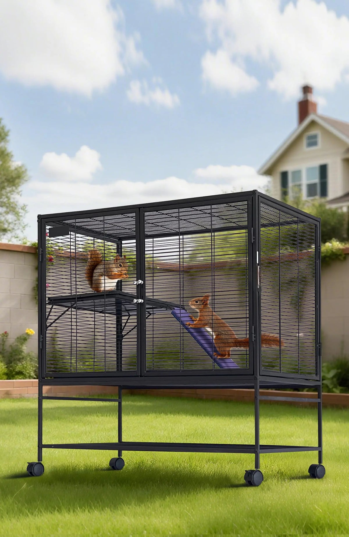 HiMISS Multi Level Small Animal Cage With Removable Tray